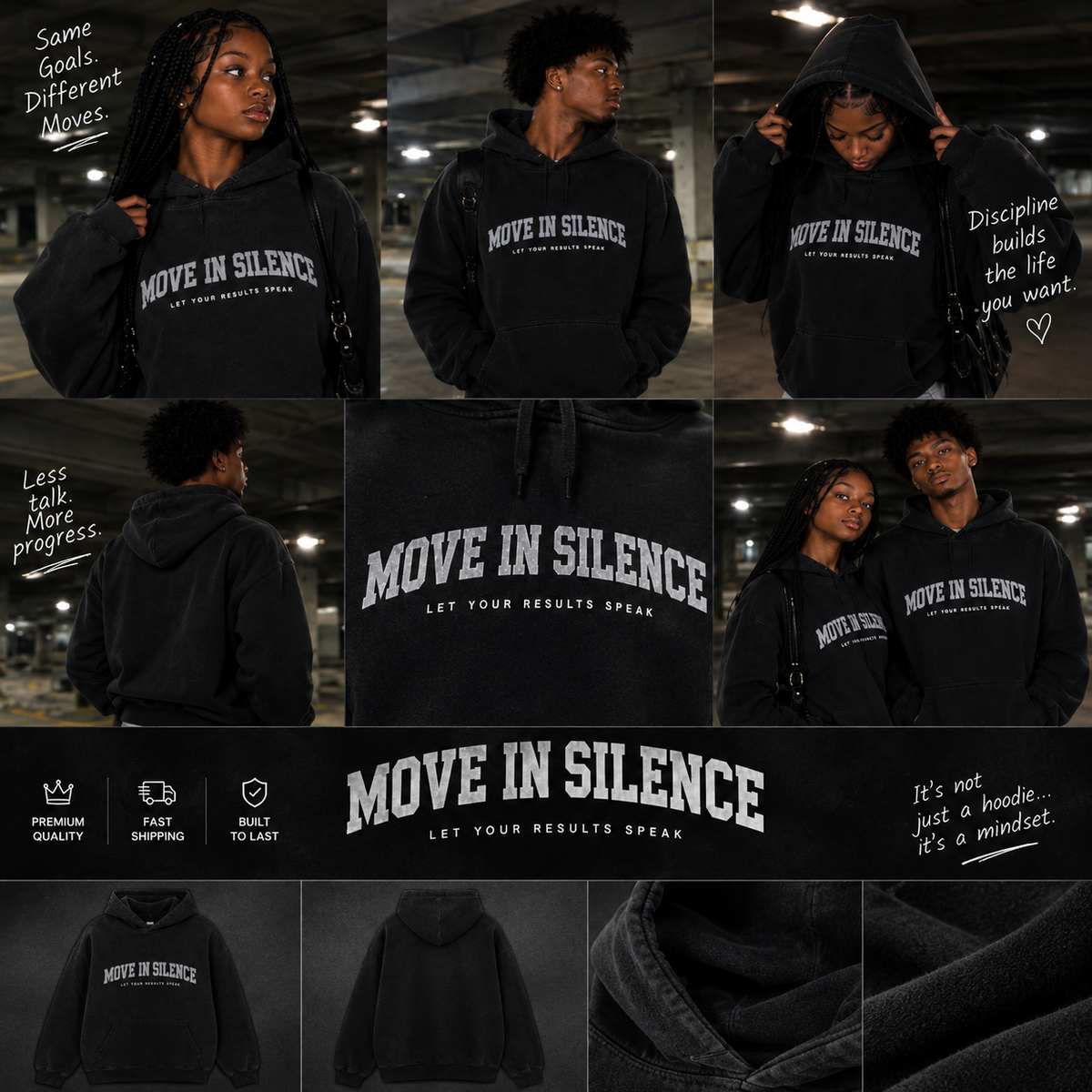 VAYREN — Move in Silence Black Hoodie