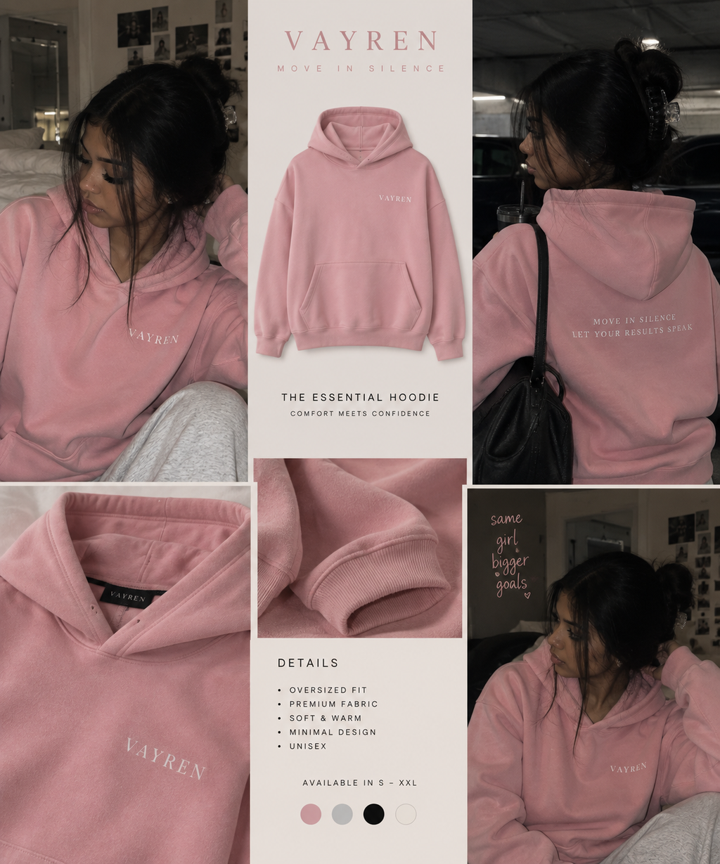 VAYREN — Move in Silence Pink Hoodie